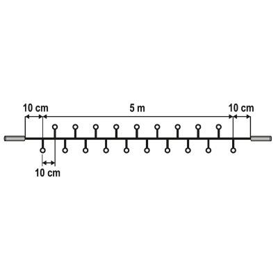 Ghirlanda inseriabila, stralucitoare, 50 LED, alb, pt exterior - KSI 50F/WH